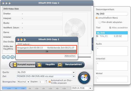 Xilisoft DVD Copy for Mac