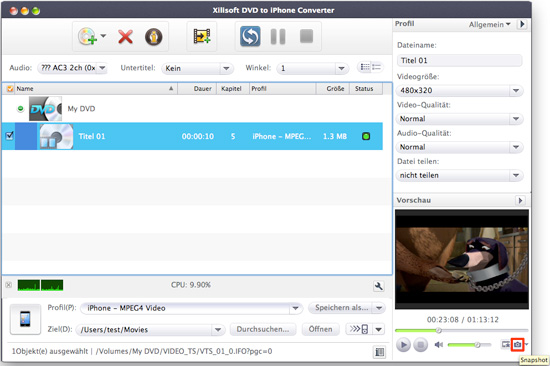Xilisoft DVD to iPhone Converter for Mac SE