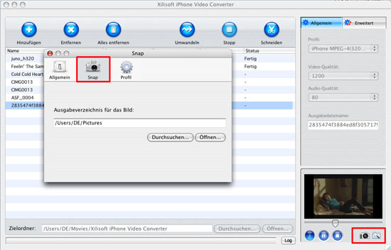 Videos auf iPhone Mac