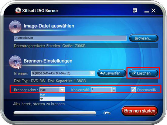 ISO oder CD/DVD Image File brennen Anleitung