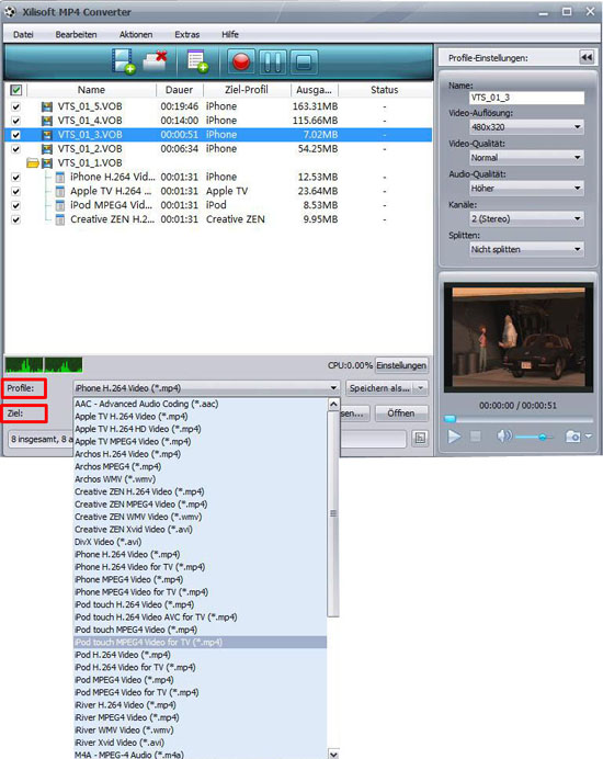 Video in MP4 konvertieren