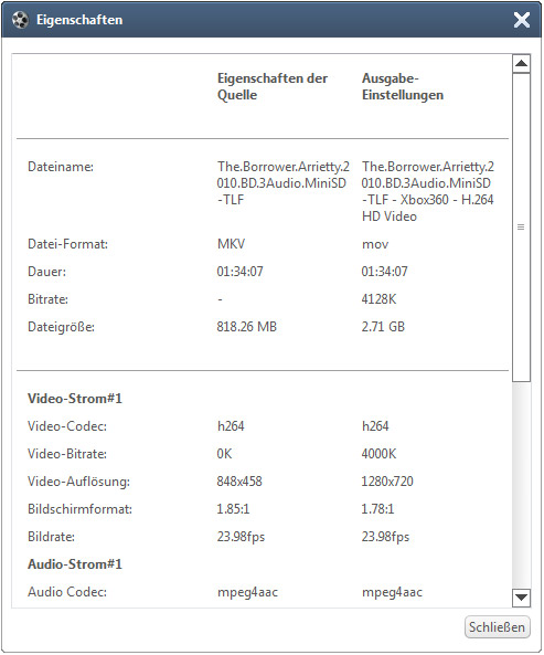 Video oder Audio für Xbox/Xbox 360 umwandeln Gebrauchsanleitung