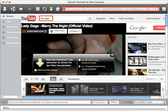 Xilisoft YouTube to iPod Converter for Mac