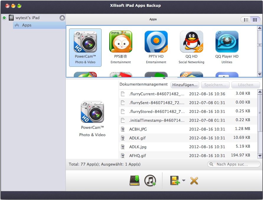 Xilisoft iPad Apps Backup Mac