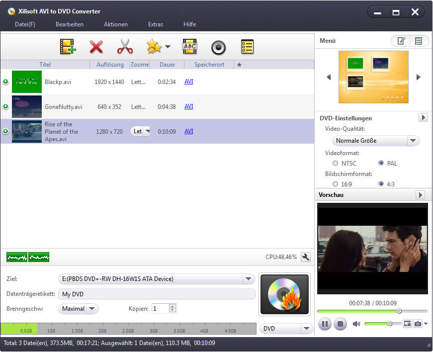 Xilisoft AVI to DVD Converter - AVI in DVD umwandeln, AVI auf DVD brennen