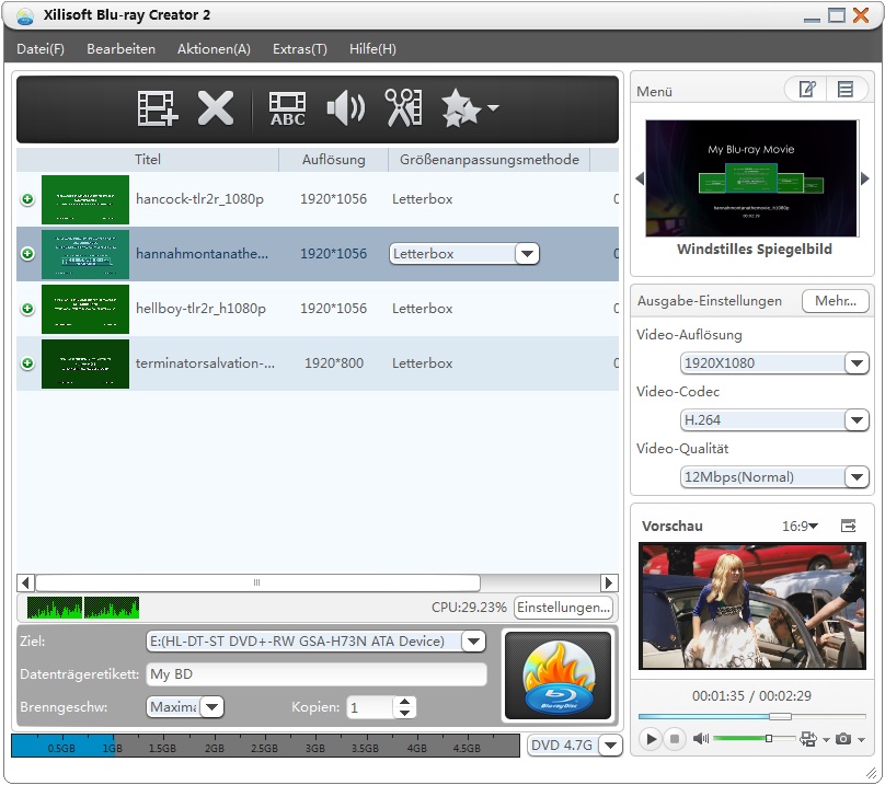 Xilisoft Blu-ray Creator Express - Blu-ray Disk selber brennen
