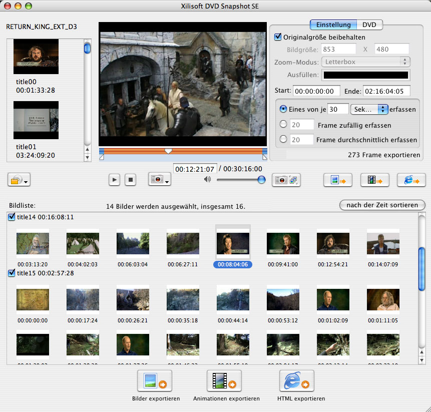 Xilisoft DVD Snapshot for Mac - DVD Picture Capture, DVD Image Capture