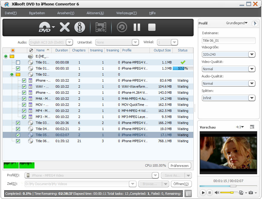 Xilisoft DVD to iPhone Converter - convert DVD to iPhone, rip DVD to iPhone