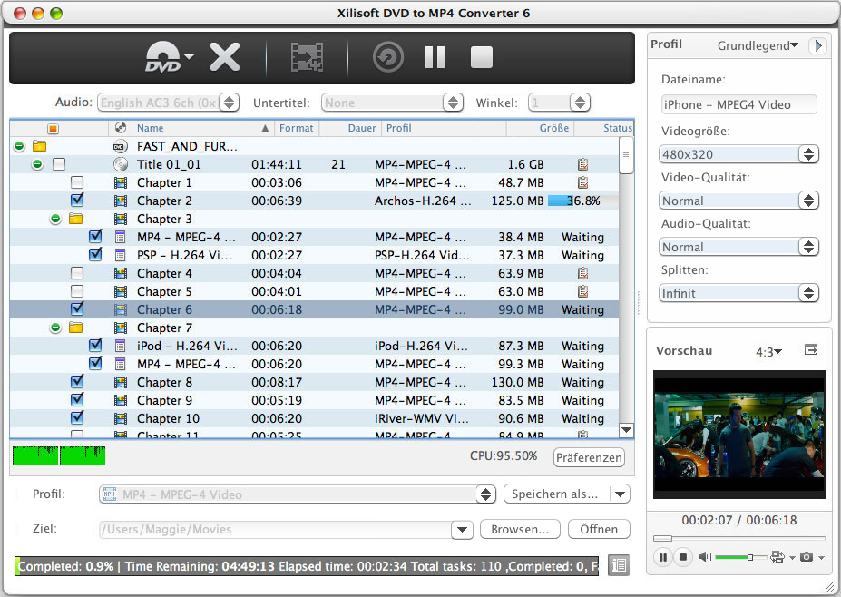 Xilisoft DVD to MP4 Converter for Mac SE - Mac DVD in MP4 rippen
