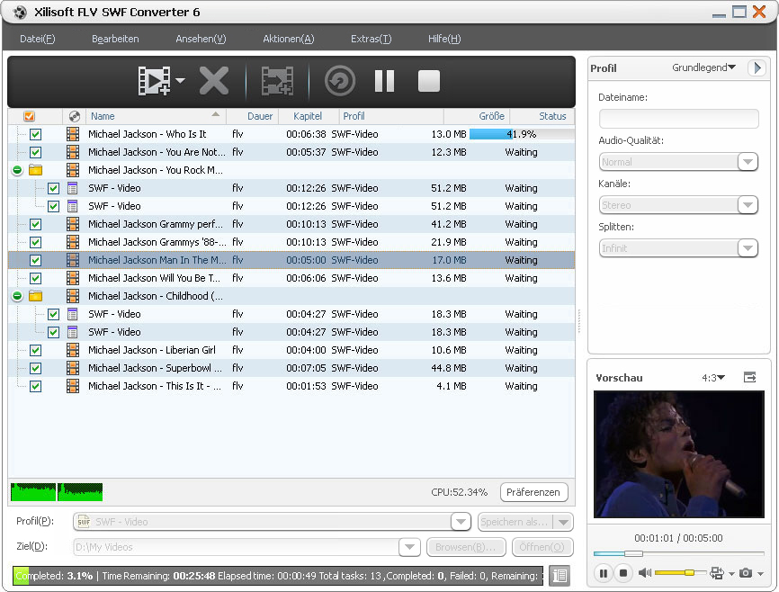 Xilisoft FLV swf Converter - FLV in swf Formate umwandeln
