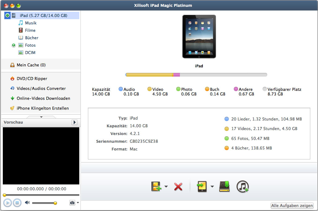 Xilisoft iPad Magic for Mac - 3 in 1 iPad Verwaltung Software
