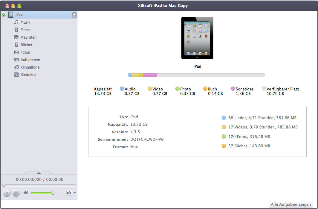 Xilisoft iPad to Mac Copy - iPad auf Mac kopieren