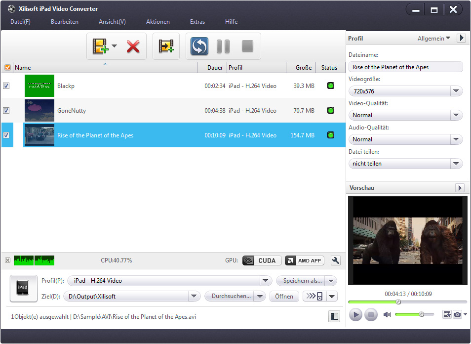 Xilisoft iPad Video Converter - Videos auf iPad konvertieren