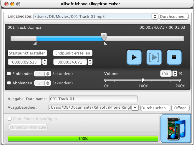 Xilisoft iPhone Klingelton Maker for Mac - iPhone Klingelton selbst erstellen
