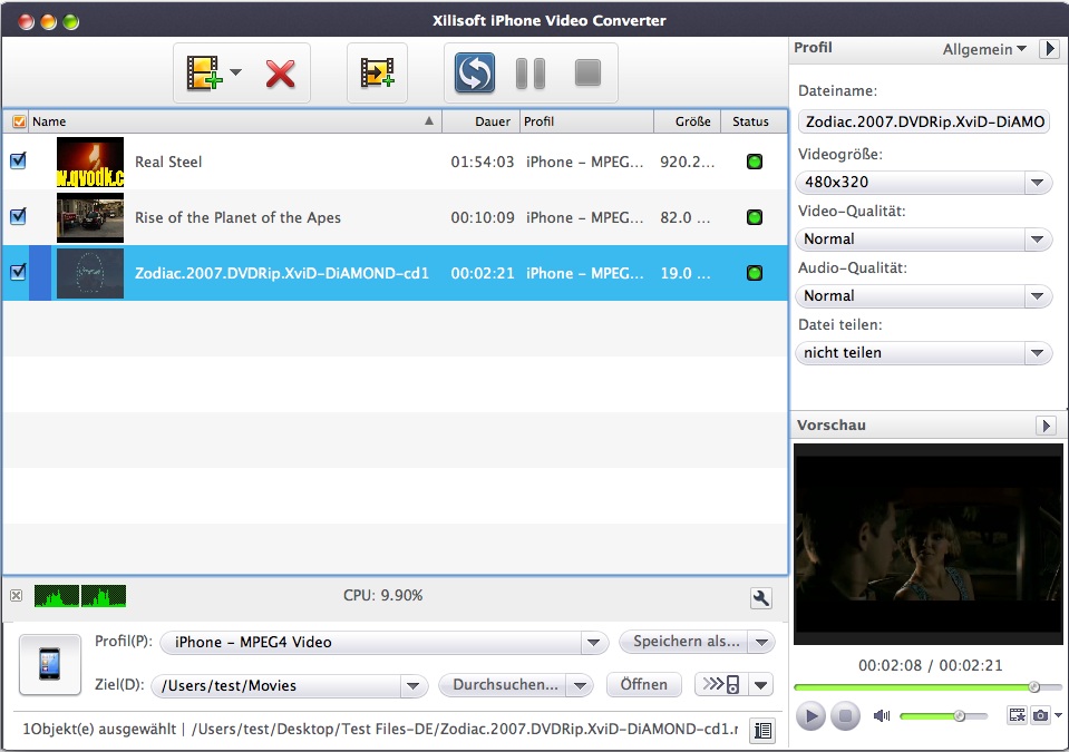 Xilisoft iPhone Video Converter for Mac - Mac iPhone video converter