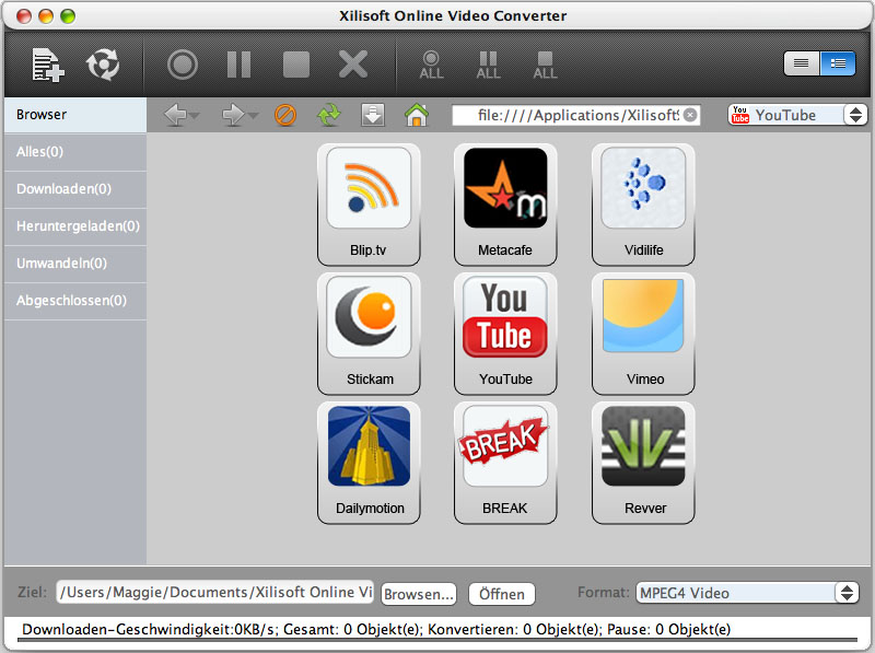 Xilisoft Online Video Converter for Mac - Website Videos auf Mac umwandeln
