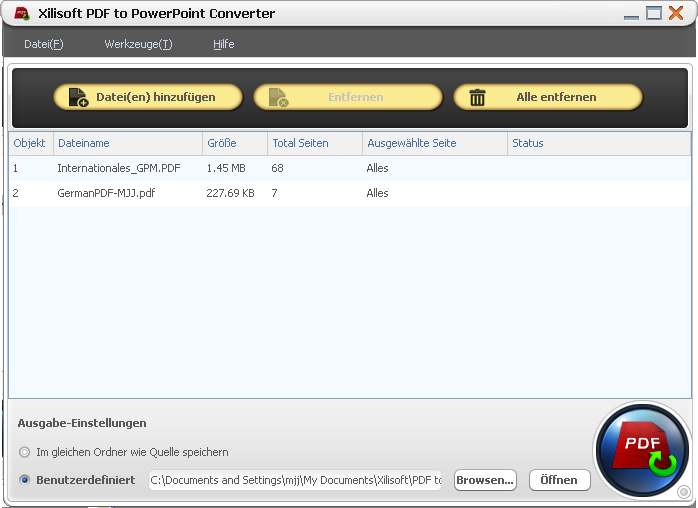 Xilisoft PDF to PPT Converter - PDF in Powerpoint umwandeln