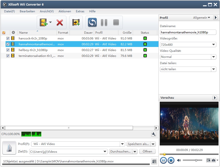 Xilisoft Wii Converter - Video in Wii-Formate umwandeln