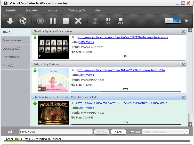 Xilisoft YouTube to iPhone Converter - YouTube Video downloaden und in iPhone konvertieren
